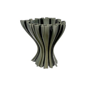 3D printed flexible wave vase Bronze