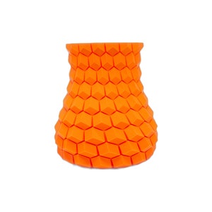 6&quot; tall 3D printed honeycomb vase - orange