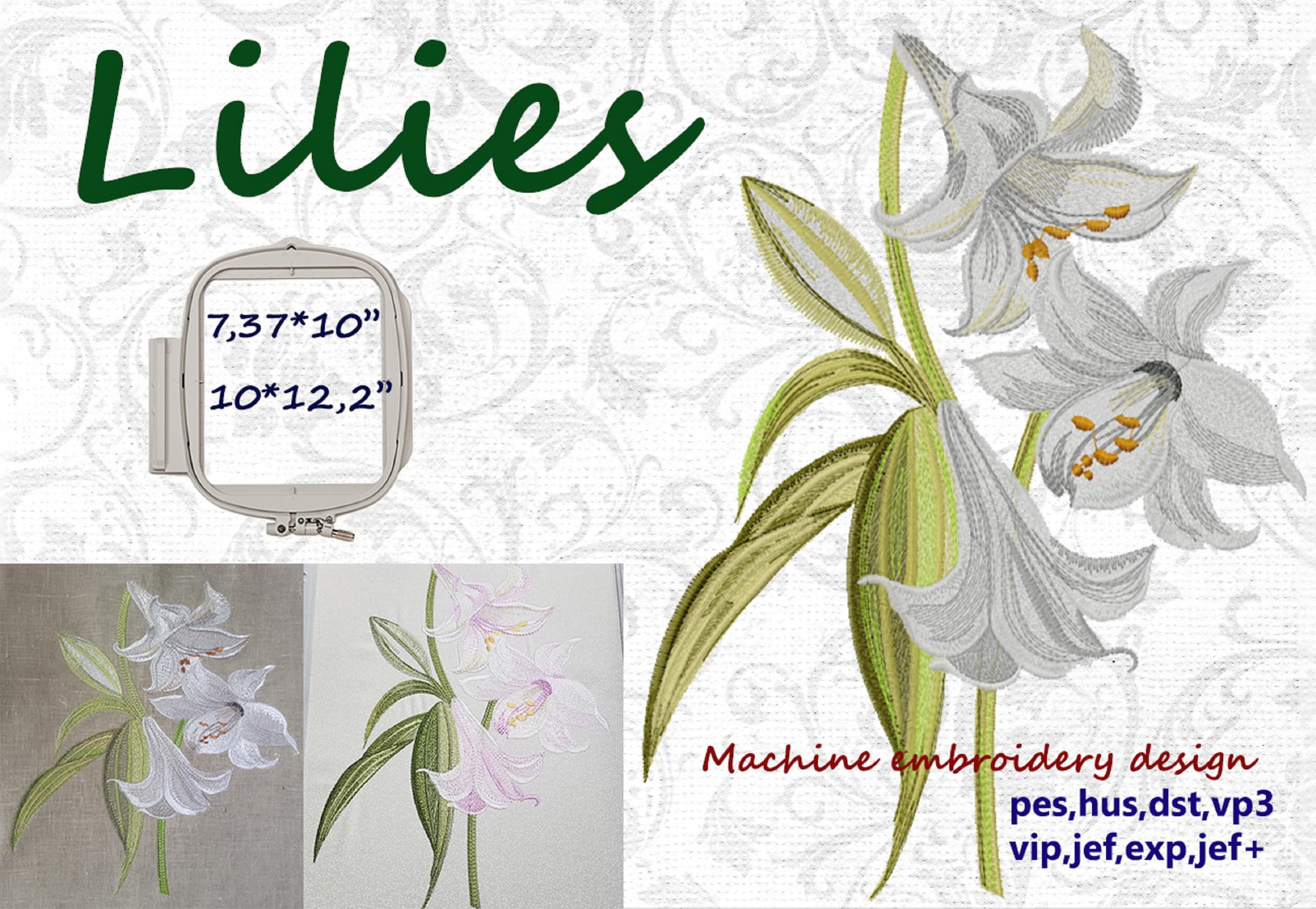 Embroidery Lilies Machine Embroidery Design Lilies Design Etsy