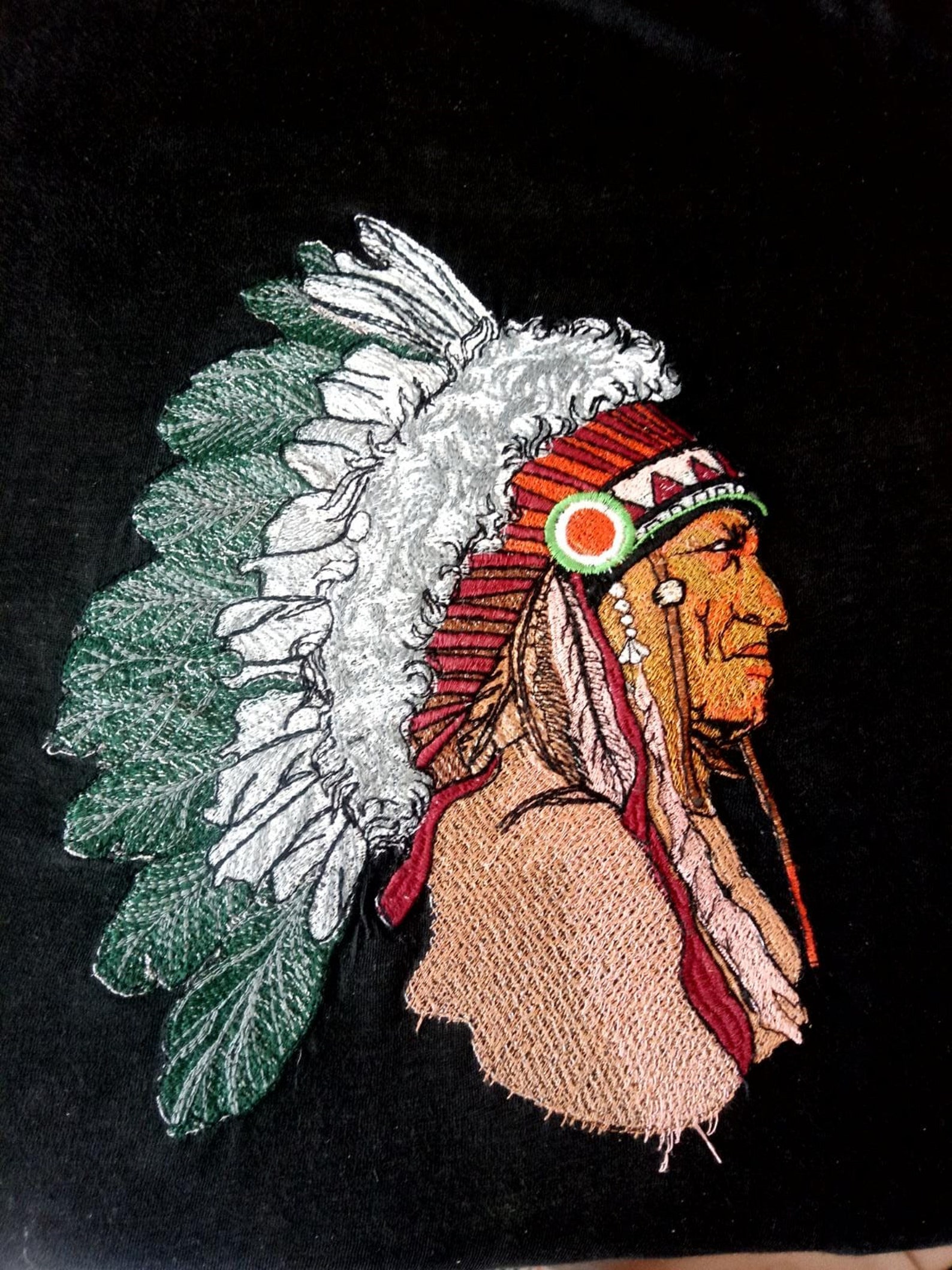 Machine embroidery designIndian chief embroidery Indian Etsy
