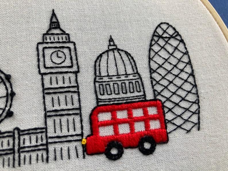 London Hand Embroidery PDF Pattern Cityscape Skyline Etsy