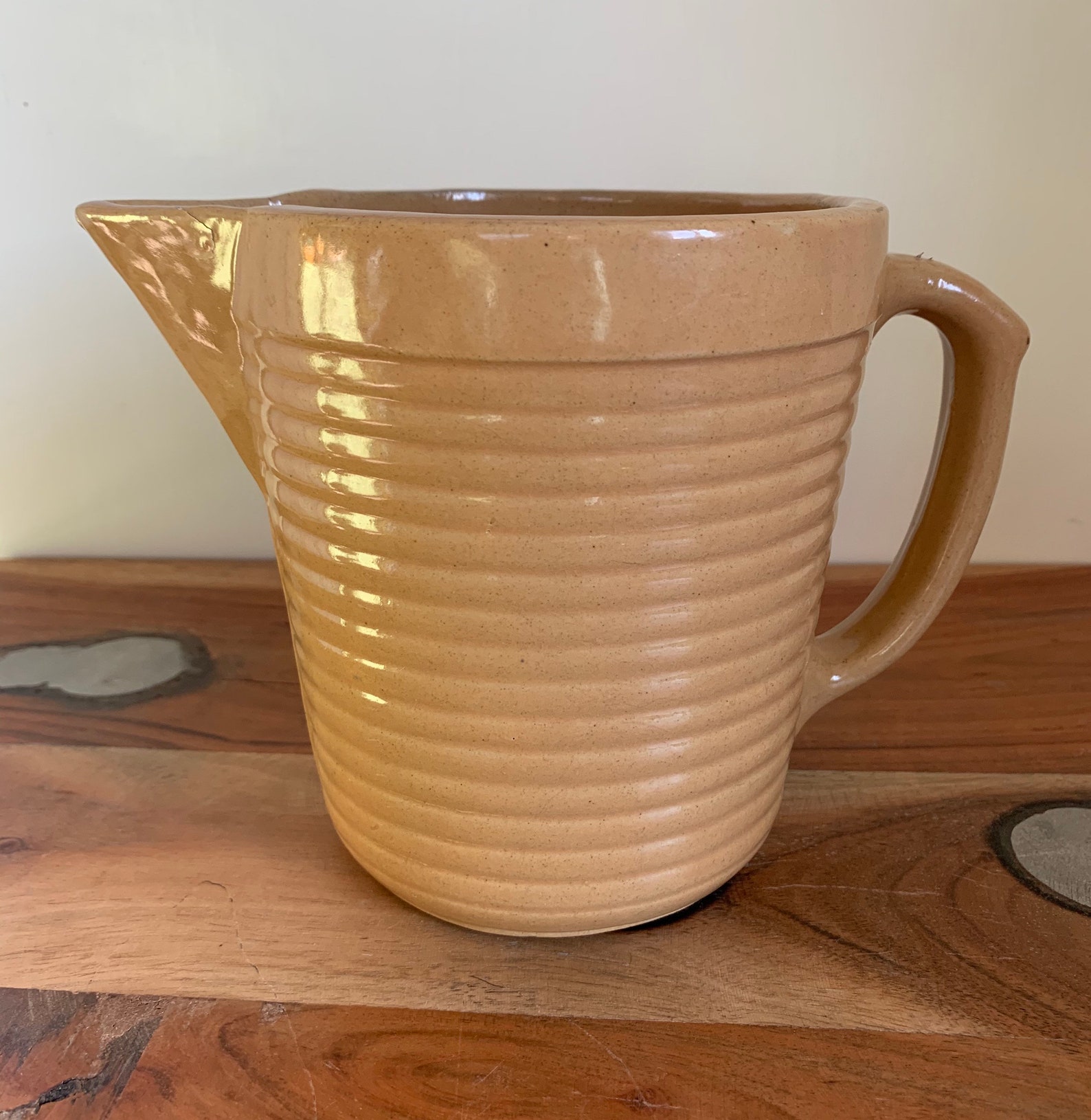 Vintage Monmouth Stoneware Pitcher USA Etsy