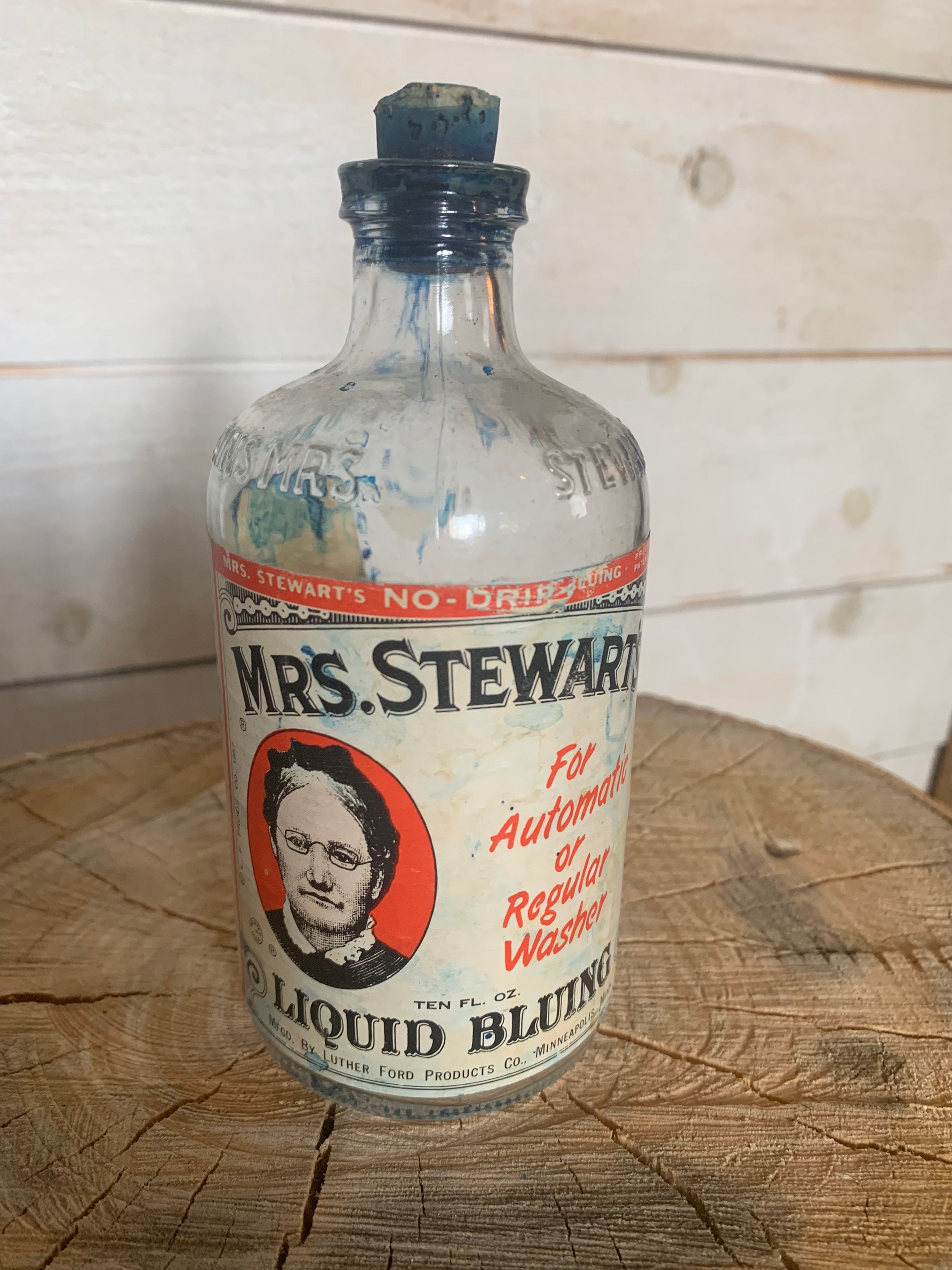 Vintage 1940s Mrs Stewarts Bluing Laundry Bottle – Toadstool Farm