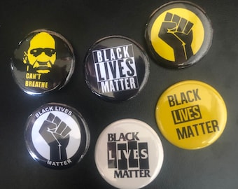 Black Lives Matter 6 1,25 tums nålknappar märken nålar BLM