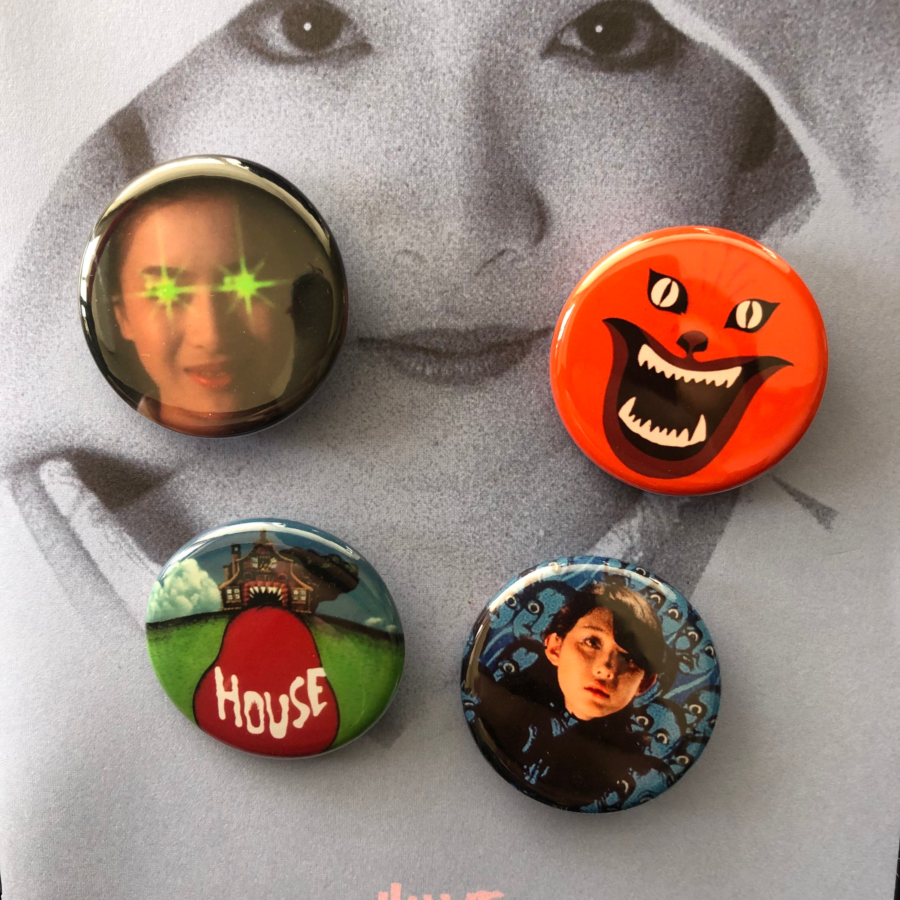 House Hausu Button Pin Set of 4 Badges 1.25” Size Film Japanese Movie ...