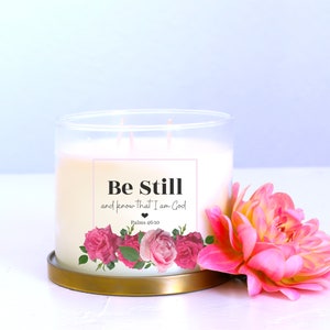 Be Still, and Know That I am God Candle | Christian Candle | Christian Gift | Prayer Candle | Faith Based Candle | Unique Gift