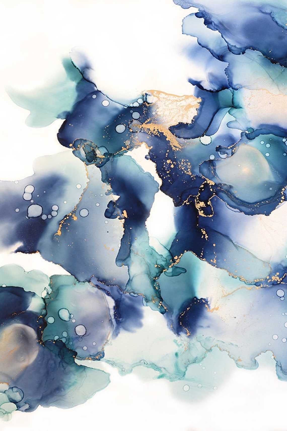 Abstract Alcohol Ink Wall Art Ink Paintingwatercolor Digital Etsy