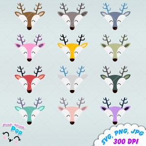 Deer SVG PNG JPG vector cute colorful for cut files stickers planners tee shirts crafts printables signs websites instant download cricut