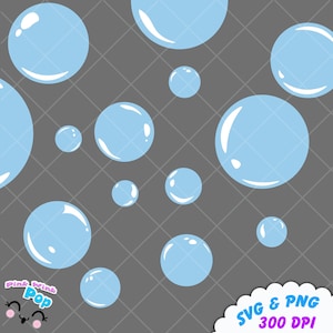 Burbujas SVG PNG Archivo de corte vectorial para cricut imprimibles letreros pegatinas decoración planificador de fiesta tarjeta de fiesta baño verano niños mascotas clip art pompa de jabón