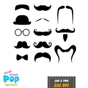 SVG PNG Vector Moustache Movember for tee shirts printables signs stickers decor birthday party card tumbler scrapbooking cricut vinyl