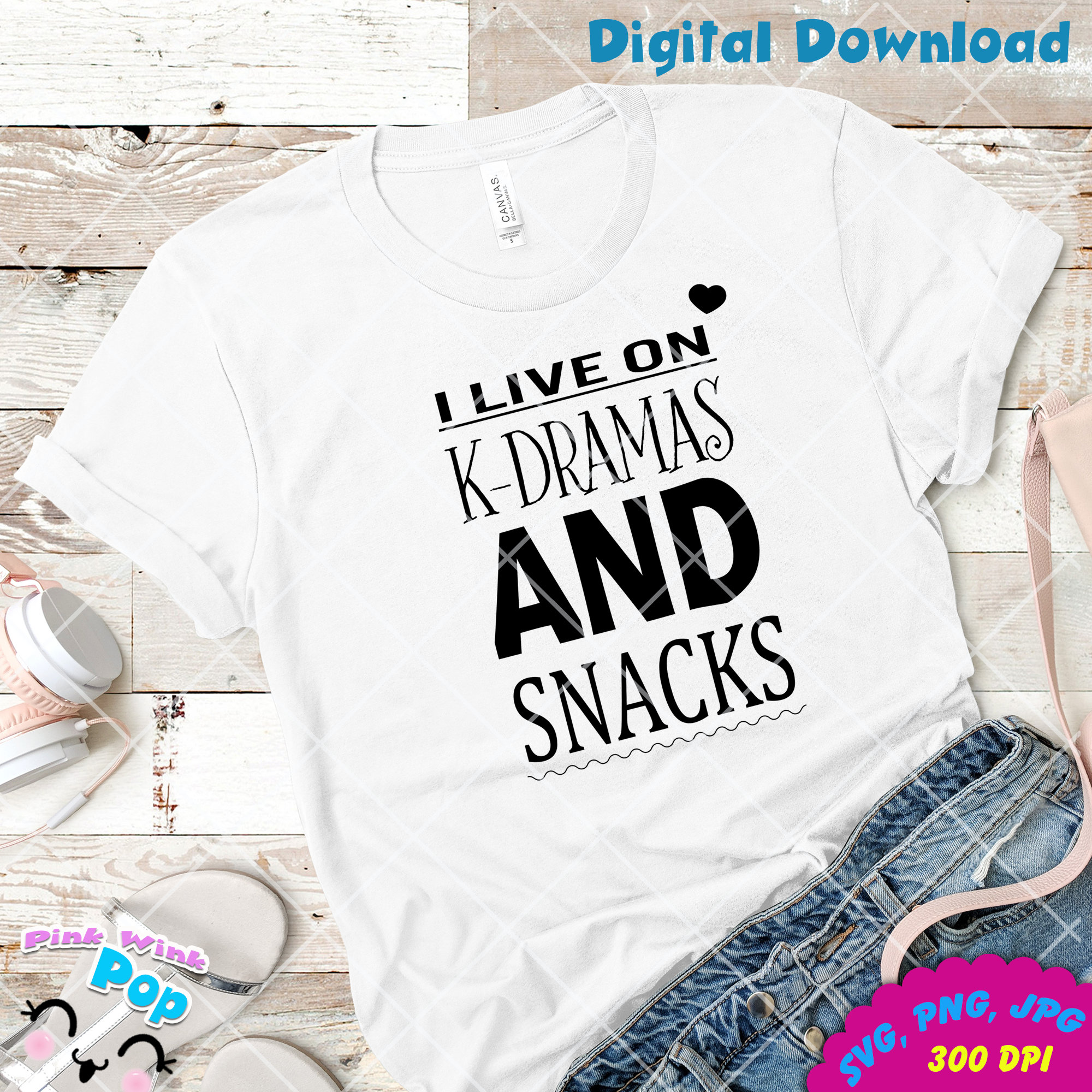 SVG PNG JPG Vector kdrama cut file for tee shirts printables signs stickers decor planner party card clip art ornaments 1 color