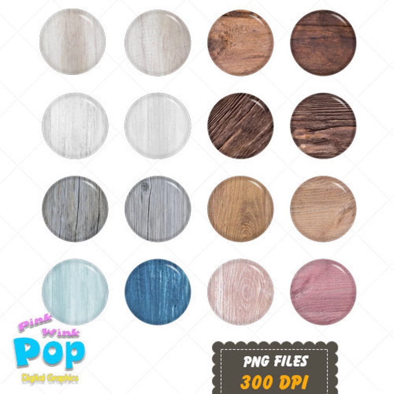 Wood Dots PNG Buttons Wood Digital Stickers Realistic Laminate Etsy UK