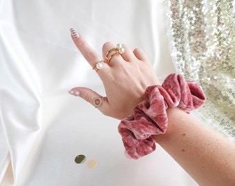 Crushed Velvet Scrunchie - Made To Order Hair Accessories - Blush