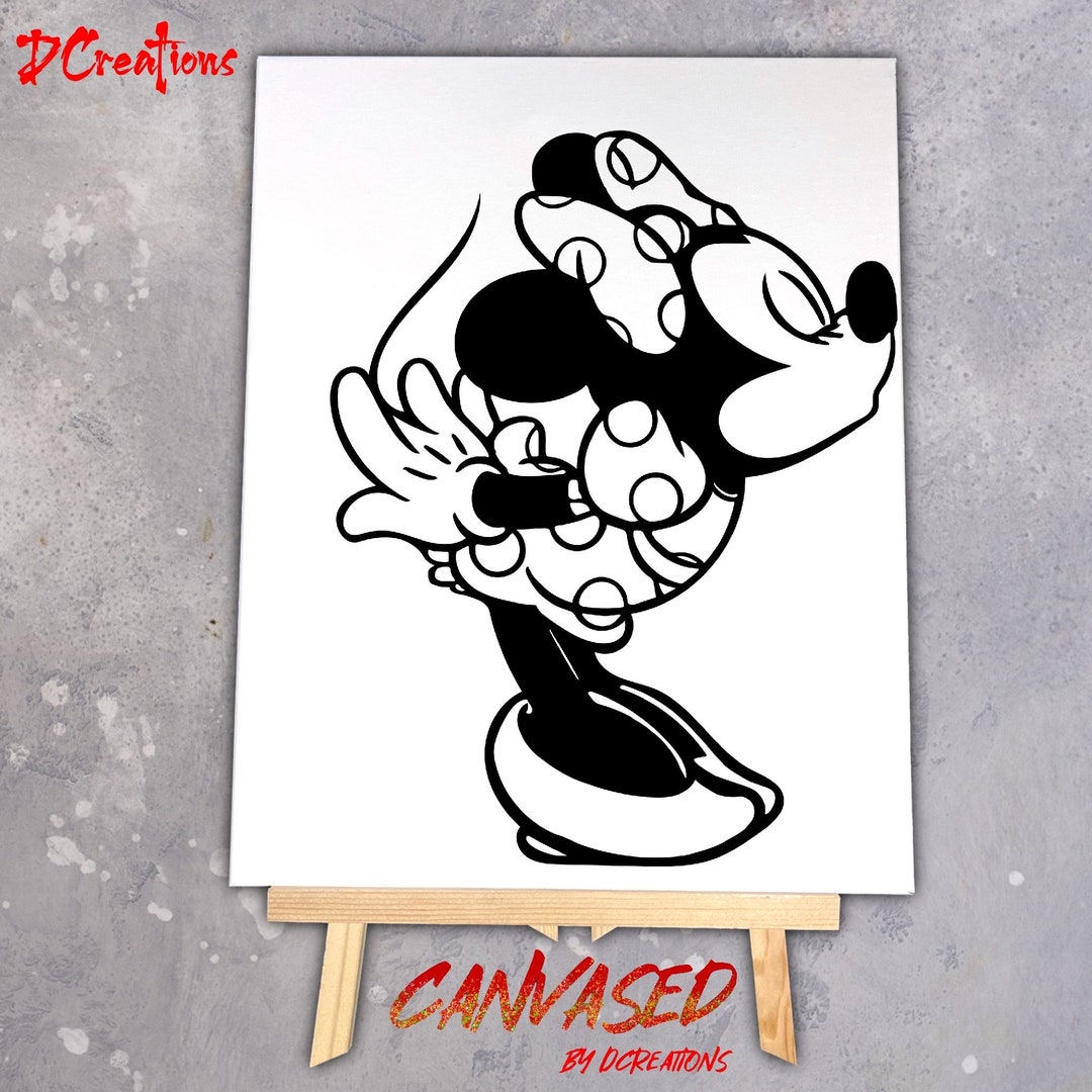 Minnie & Mickey Couple Canvas Predrawn Canvas Outlined Canvas