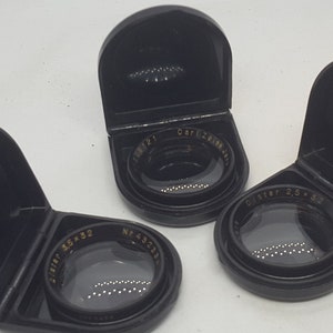 Carl Zeiss Jena Objektiv Distar Filter Set 2,5x32, 3x32, 3,5x32 w/case