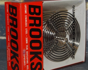 Brooks Lifetime Stainless Steel Reel 35mm Film Developing 20 Exposures made in Japan
