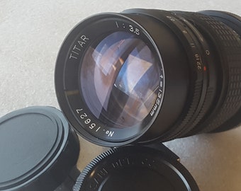 RARE TITAR 135mm f3.5 Telephoto Preset lens, Pentax Camera PK Mount, Made in Japan