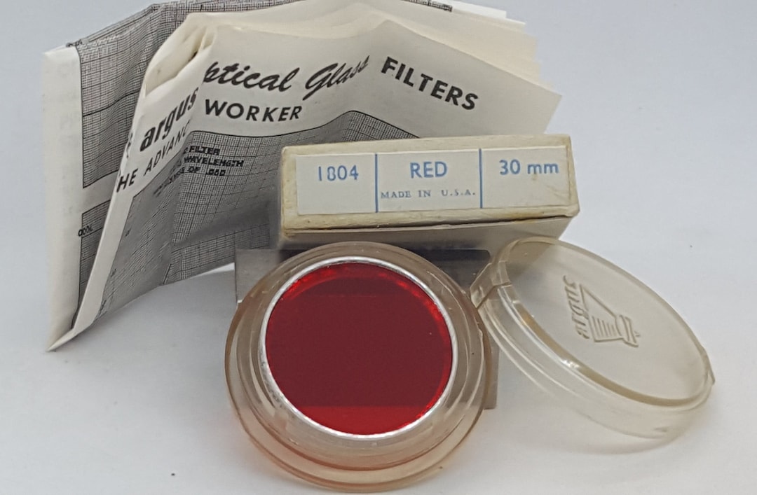 Vintage ARGUS 30mm RED Optical Glass Filter USA Original Case … New in ...