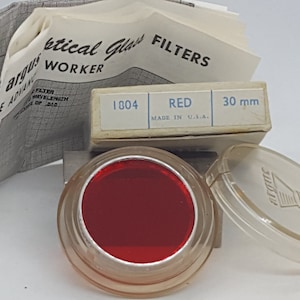 Vintage ARGUS 30mm RED optical glass Filter USA original Case … New in Box..#1804