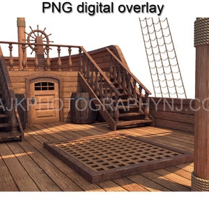 Statek piracki PNG nakładka cyfrowa