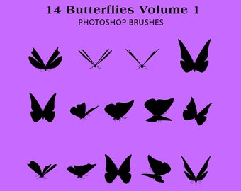 14 butterfly photoshop silhouette brushes Volume 1