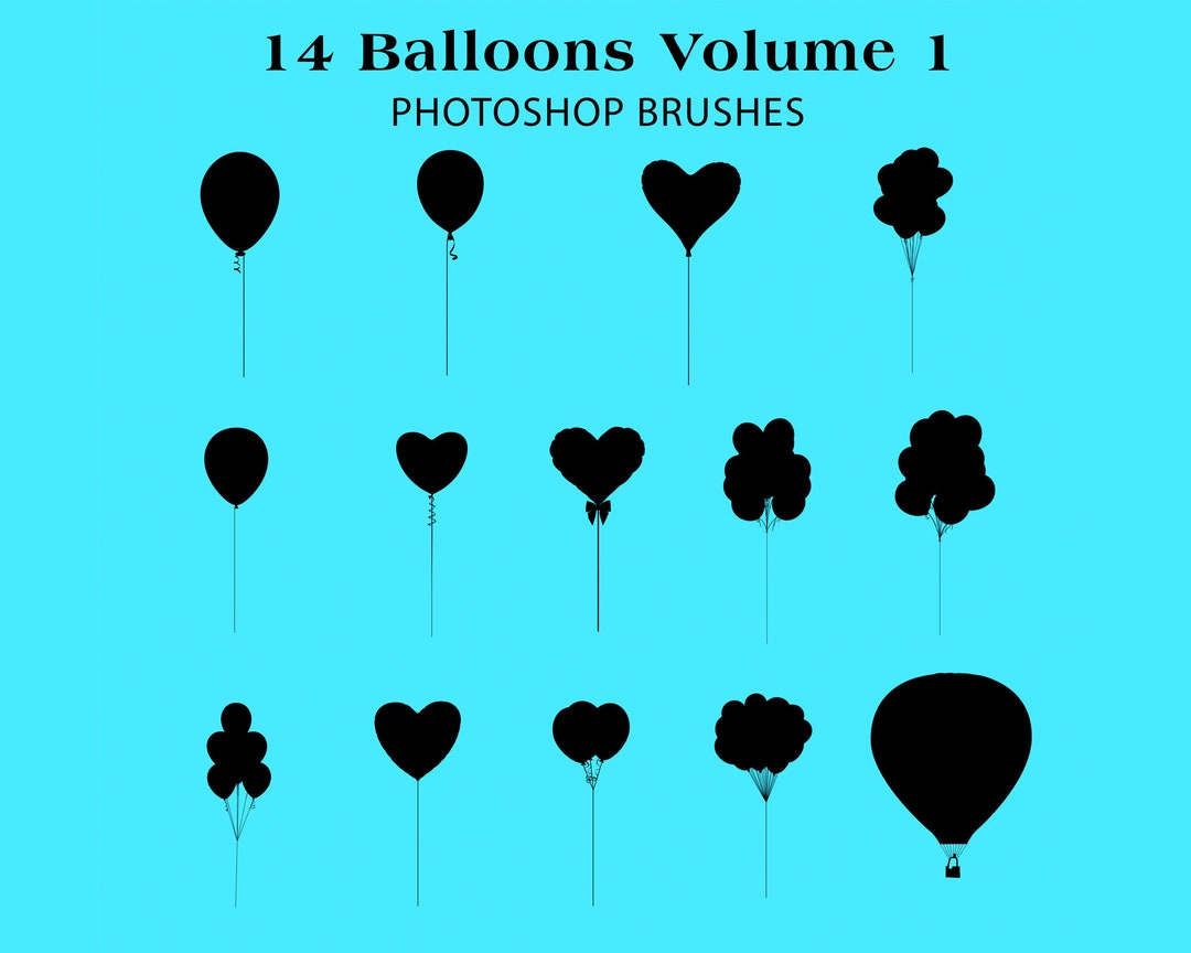 14 Balloon Silhouette Brushes Volume 1 Etsy