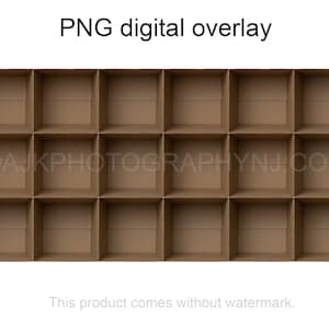 Plantilla de 18 cajas de cartón vacías, perfectas para fotos de clase, superposición digital PNG