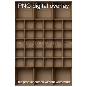 Plantilla de 36 cajas de cartón vacías, 30 estudiantes y 6 profesores, plantilla de fotografía de clase, superposición digital PNG