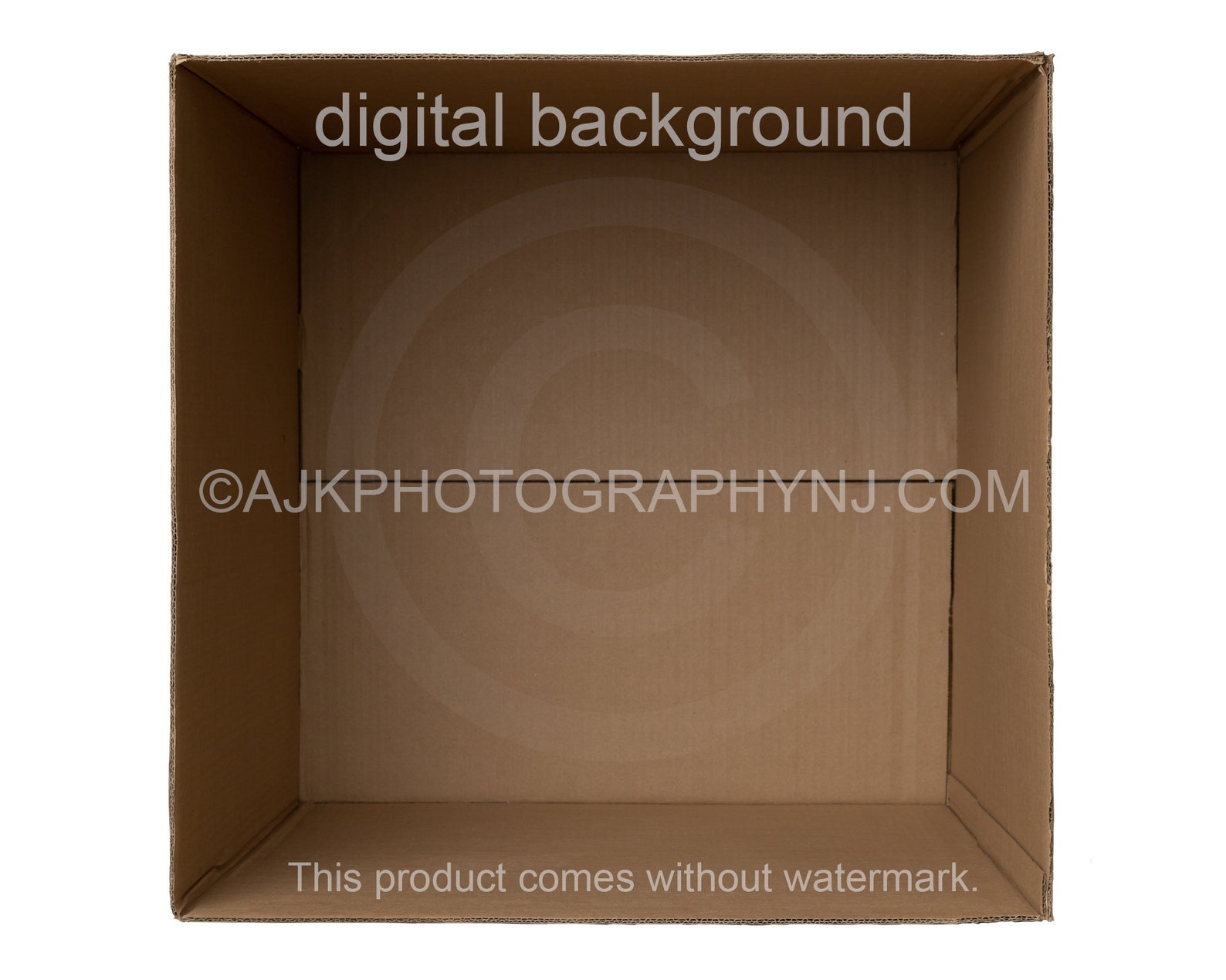 1 empty cardboard box template PNG Digital Overlay | Etsy