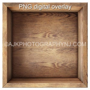 1 pusty szablon drewnianego pudełka, nakładka cyfrowa PNG, wersja 2, kompozycja fotografii
