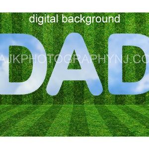 Father&#39;s Day digital background, DAD shaped hole in grass wall, digital backdrop