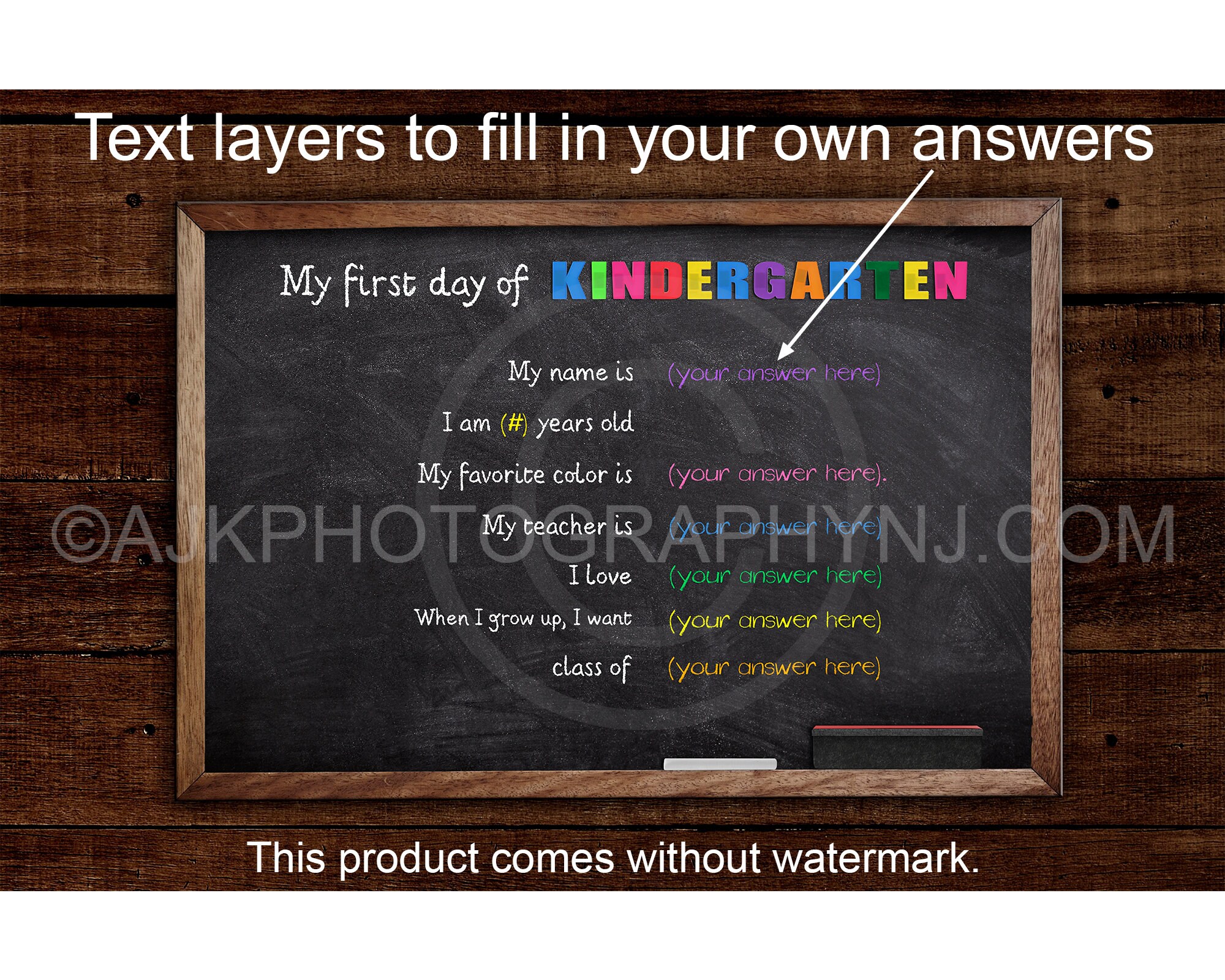 First Day of Kindergarten Customizable PSD Digital Background | Etsy