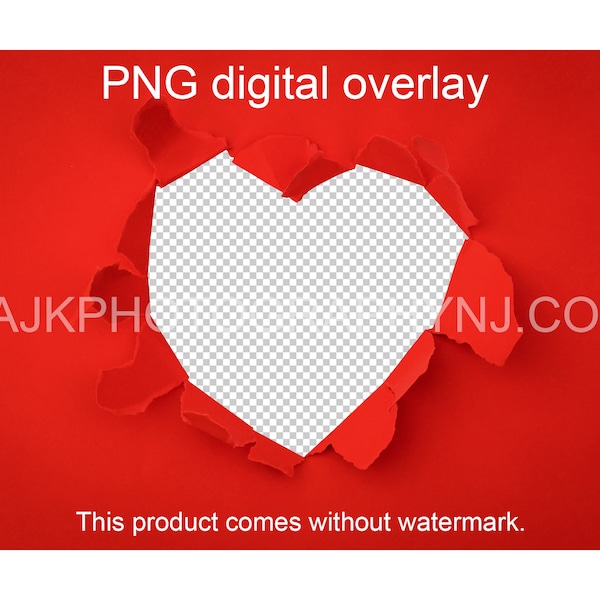 Valentines Day digital background, heart shaped hole in red paper, PNG digital overlay, digital backdrop