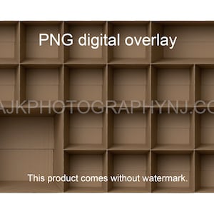 Plantilla de 20 cajas de cartón vacías, 18 estudiantes, 1 profesor, 1 caja larga, plantilla de foto de clase, superposición digital PNG