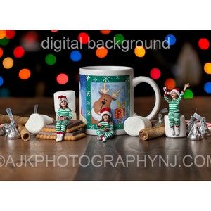Christmas mug and holiday sweets Christmas digital background
