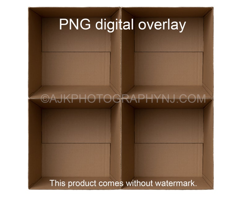 4 Empty Cardboard Boxes Template, Class Photo, Family Composite, PNG ...