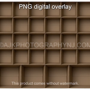 Plantilla de 28 cajas de cartón vacías, 24 estudiantes y 4 profesores, plantilla de foto de clase, superposición digital PNG