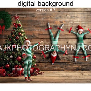 Kinder an einer Wohnzimmerwand, Weihnachten digitaler Hintergrund Version #7