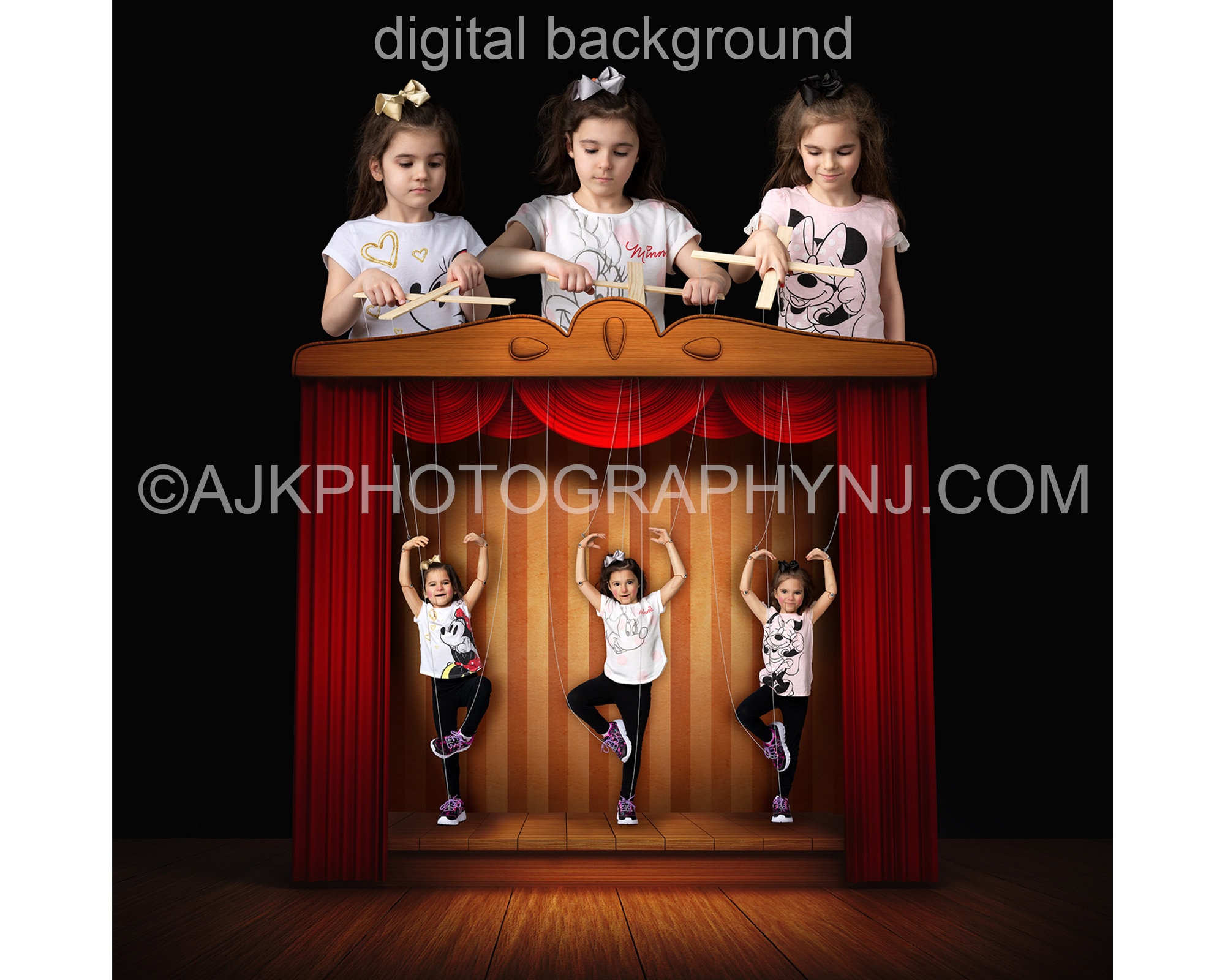 Puppet theater digital background puppet stage digital Etsy