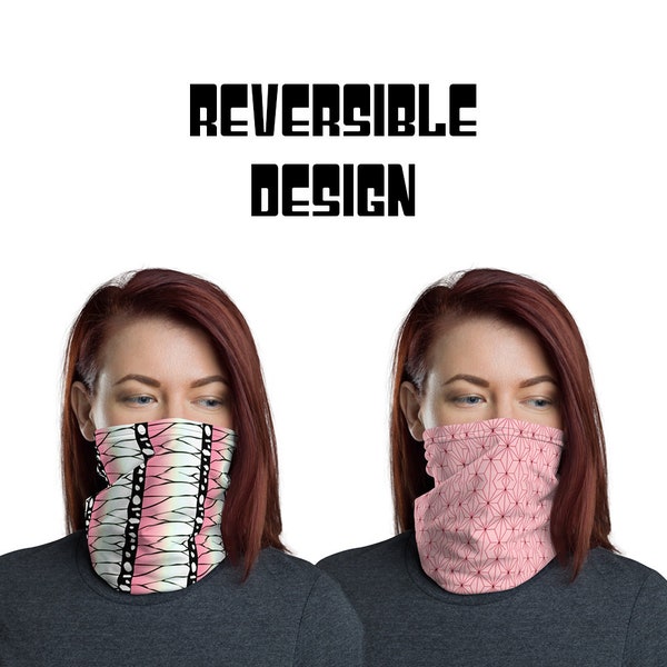 SLAYER ANIME MASK - Slayer Anime Cosplay Neck Gaiter - Printed Neck Gaiter - Anime Lover Gift - Reversible Washable Face Mask