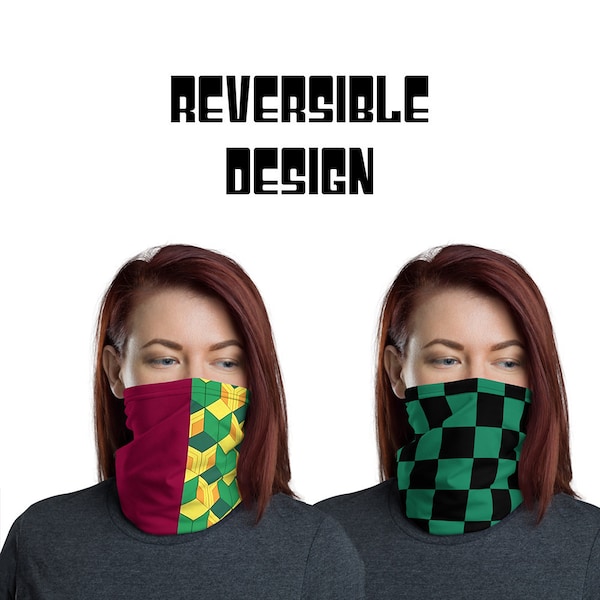 ANIME NECK GAITER - Slayer Anime Mask - Funny Neck Gaiter - Japanese Neck Gaiter - Gift For Japanese - Fabric Neck Gaiter Mask