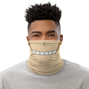 ANIME HERO GAITER - Anime Neck Gaiter Mask - Printed Neck Warmer - Bandana Head Band - Mighty Hero - Polyester Face Mask - Funny Anime Gifts