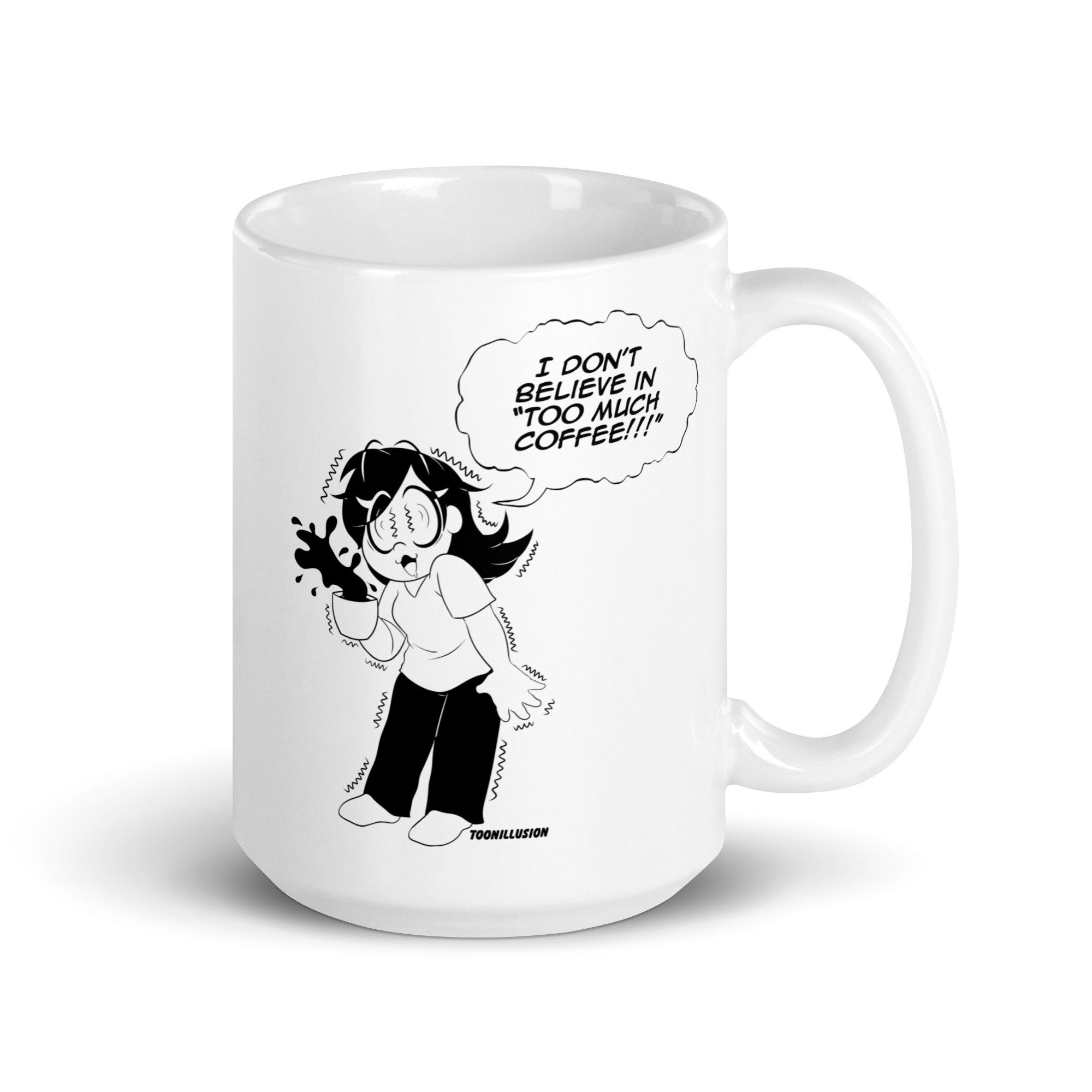 Extreme Coffee Lover Mug Anime Chibi Cartoon Inspired Character Coffee