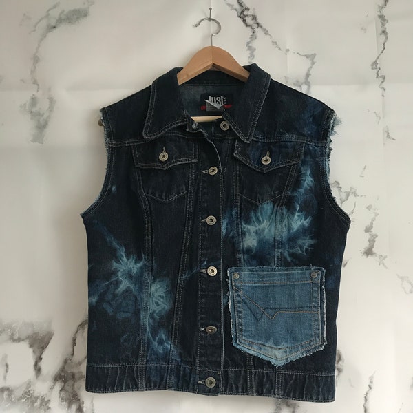 Tie-Dye Jean Vest