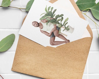 JEROME - Postal Boys With Plants com Envelope -  A6 - Boys With Plants Postcard with Envelope