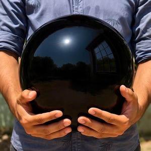 Custom Size Black Obsidian Sphere, Large Crystal Ball, Healing Crystal Decor, Protection Crystal Ball for Home Decoration