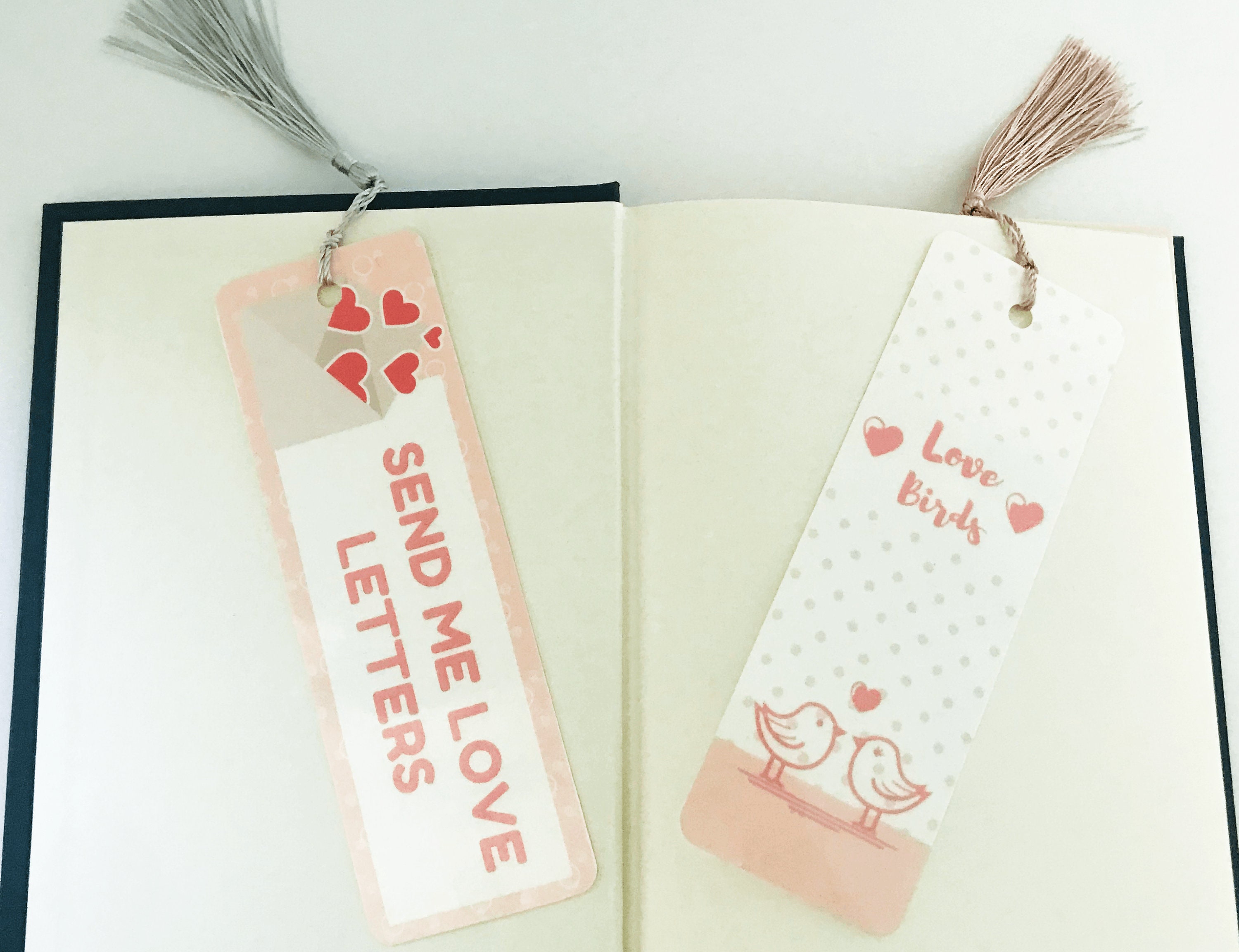 Love Bookmarks Pink Bookmarks Valentine's Day Bookmarks | Etsy