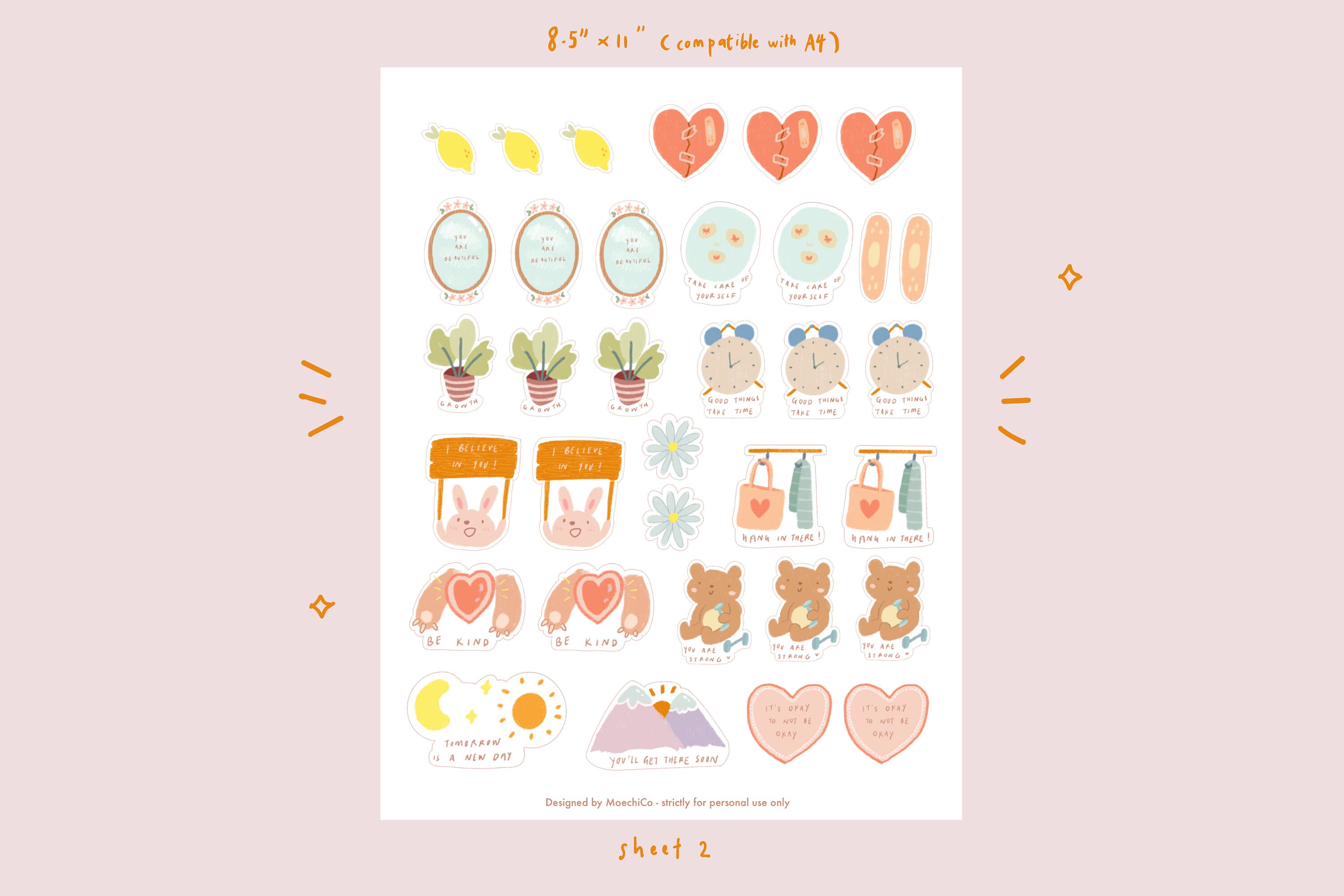 Selflove Stickers Printable Stickers Digital Stickers Etsy
