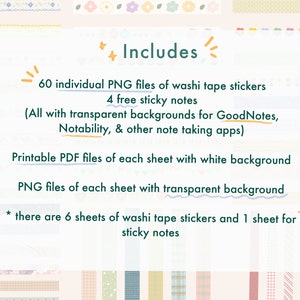 60 Pretty Digital Washi Tape Stickers | Goodnotes Stickers | Printable ...