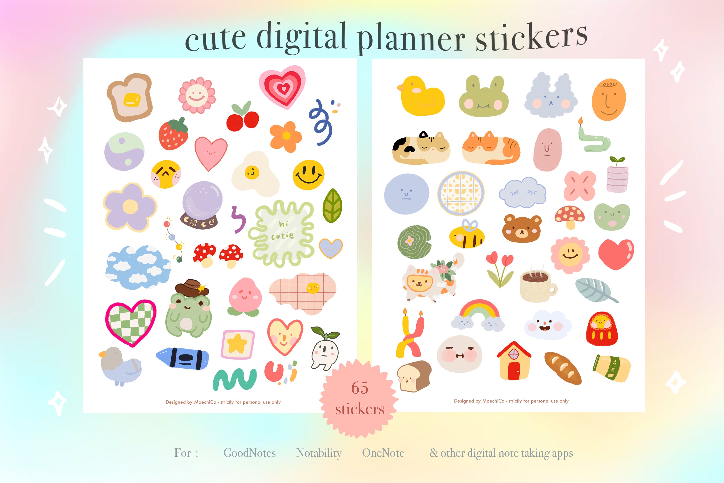 printable korean stickers etsy